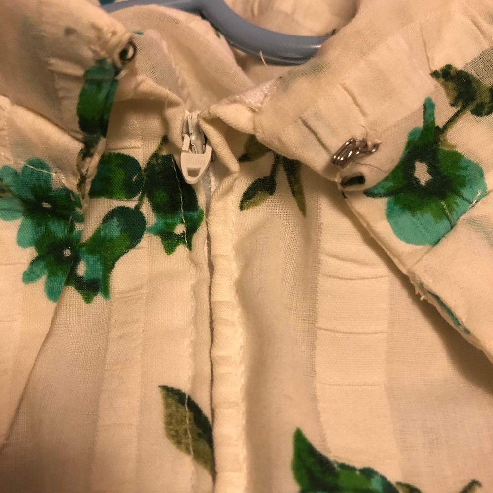 HP!!🥰💕❤️‍🔥Vintage 50s/60s White Green Cowl Neck Dress NWOT - Picture 3 of 13